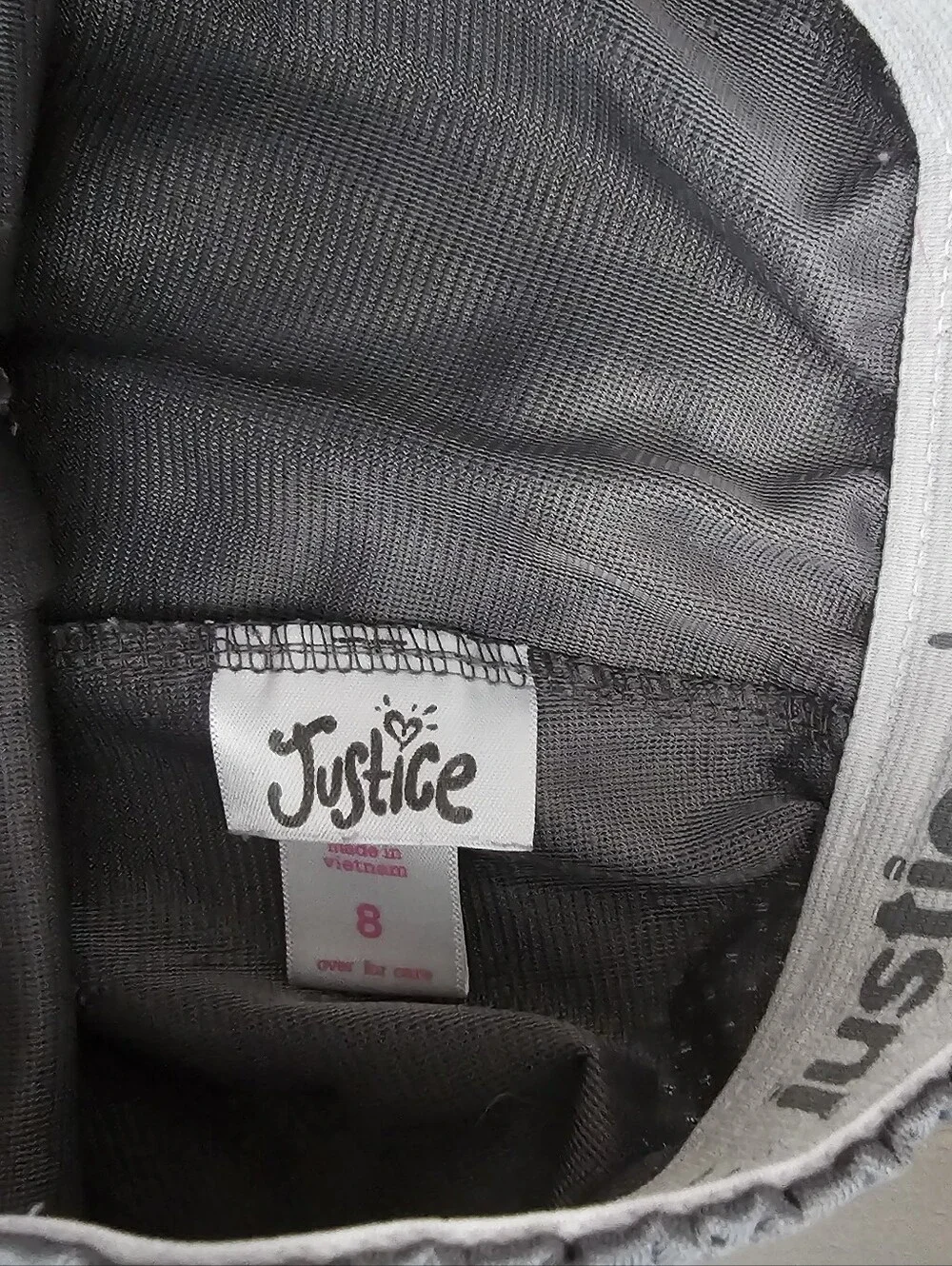 Justice Girls Gray Athletic Shorts with White Trim